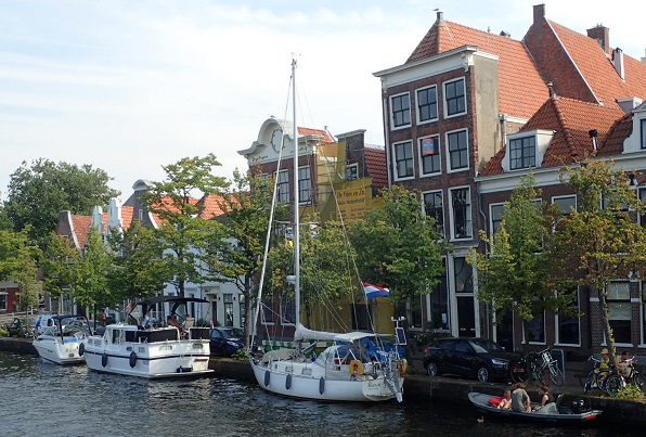SV Isabell moored along the canal in Haarlem, The Netherlands